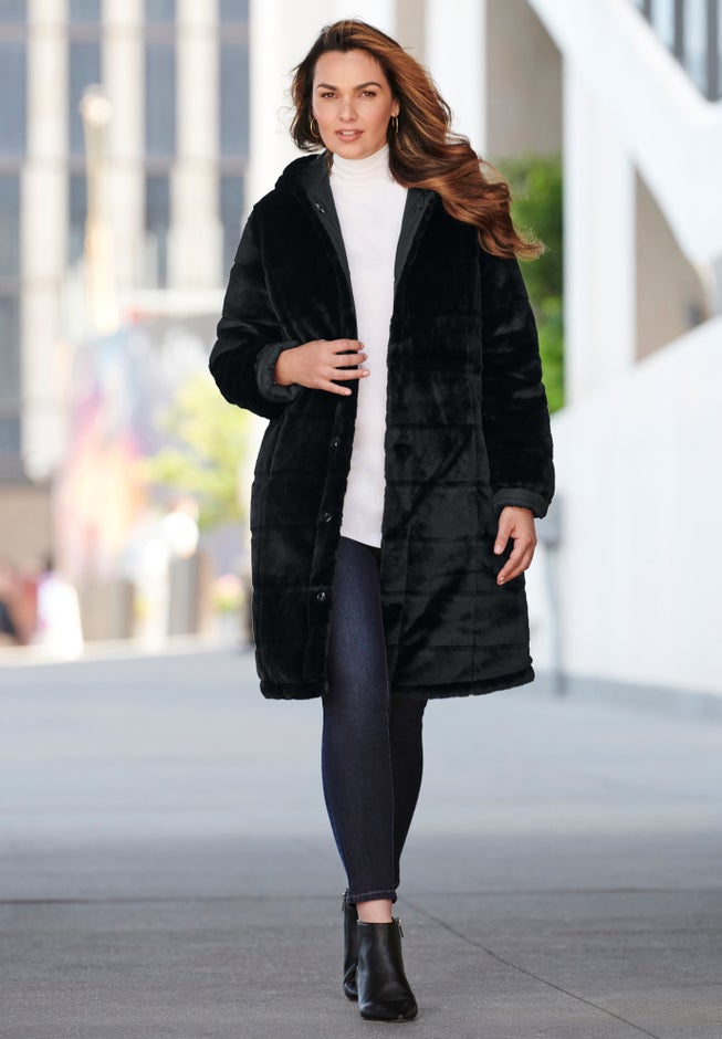 Plus Size 2-in-1 Puffer and Faux Fur Coat image number 6