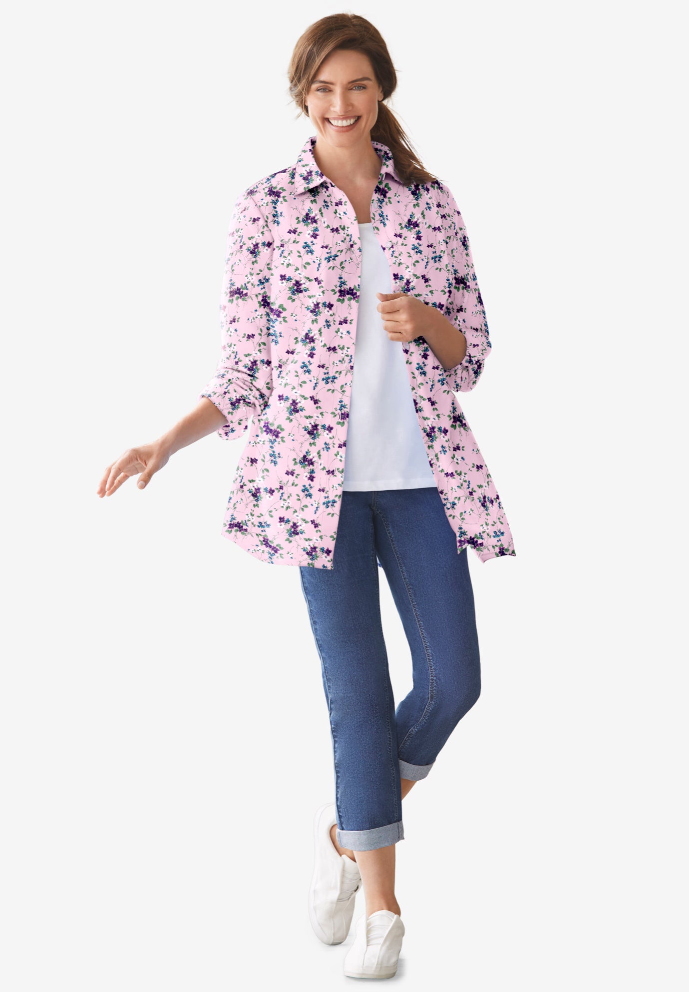 Stretch Denim Five-Pocket Girlfriend Jeans image number 2