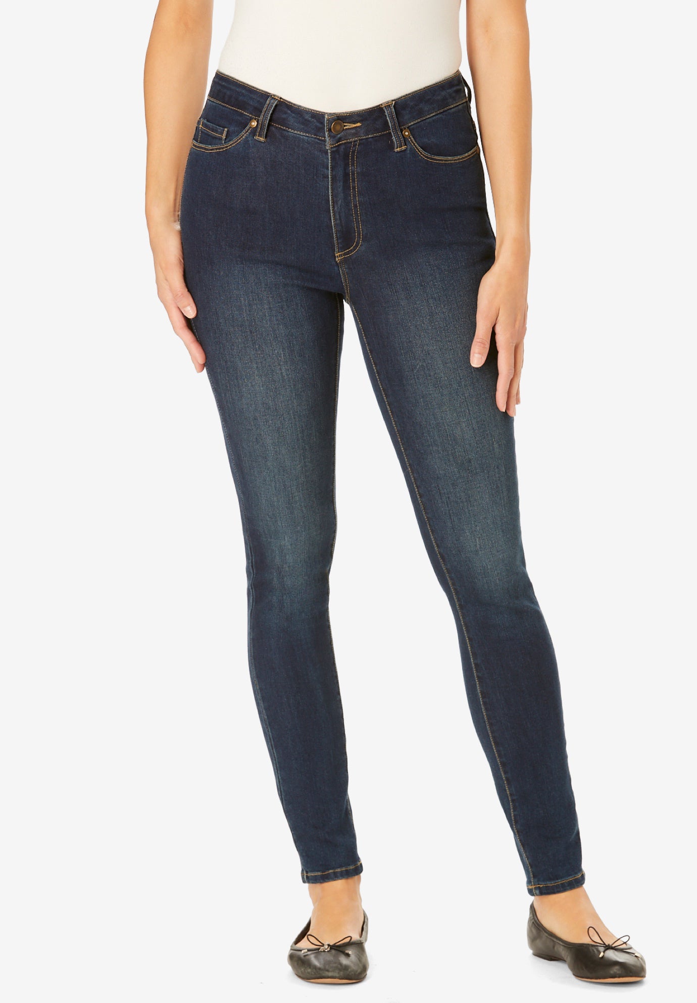 Slim-Leg Stretch Comfort Denim Five-Pocket Jeans image number 0