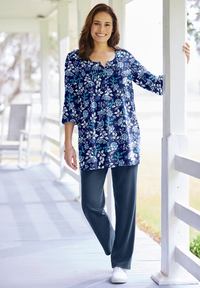 7-Day Knit Straight-Leg Pull-On Pants image number 4