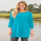 Perfect Three-Quarter-Sleeve Scoopneck Tunic image number null
