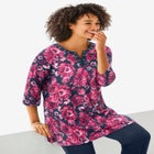 7-Day Three-Quarter Sleeve Grommet Notch Tunic image number null