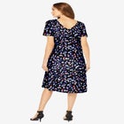Plus Size Short Sleeve Sleeve Swing Dress image number null