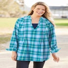 Flannel Tunic With Layered Look image number null