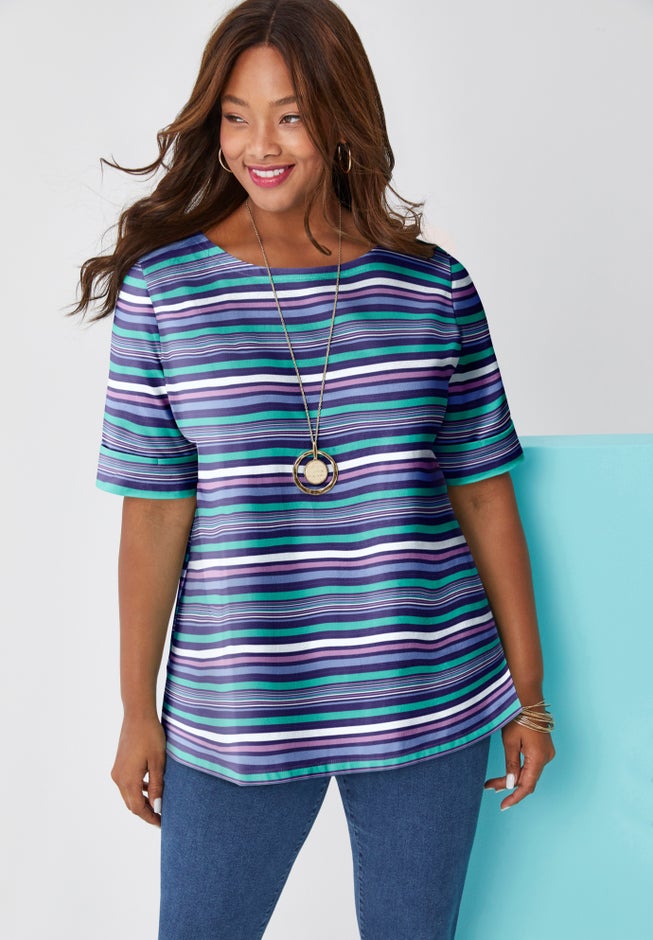 Stretch Cotton Cuff Tee image number 3