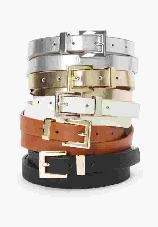 Faux Leather Skinny Belt image number 0
