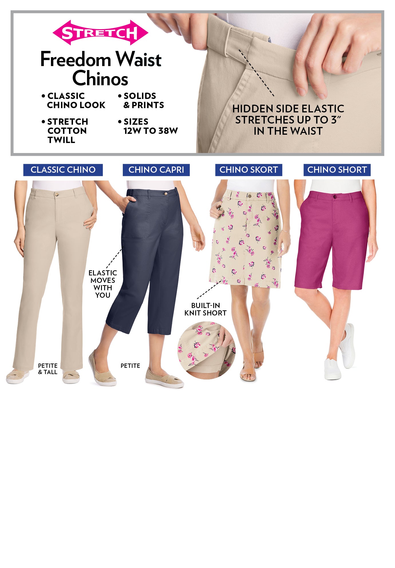 Adjustable Waist Straight-Leg Chino image number 3