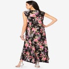 Plus Size Sleveless Hand-Crinkled Button-Front A-Line Maxi &ndash; Curvy Breezy Dress image number null