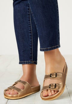 The Maxi Leather-Like Adjustable Slip On Footbed Sandal