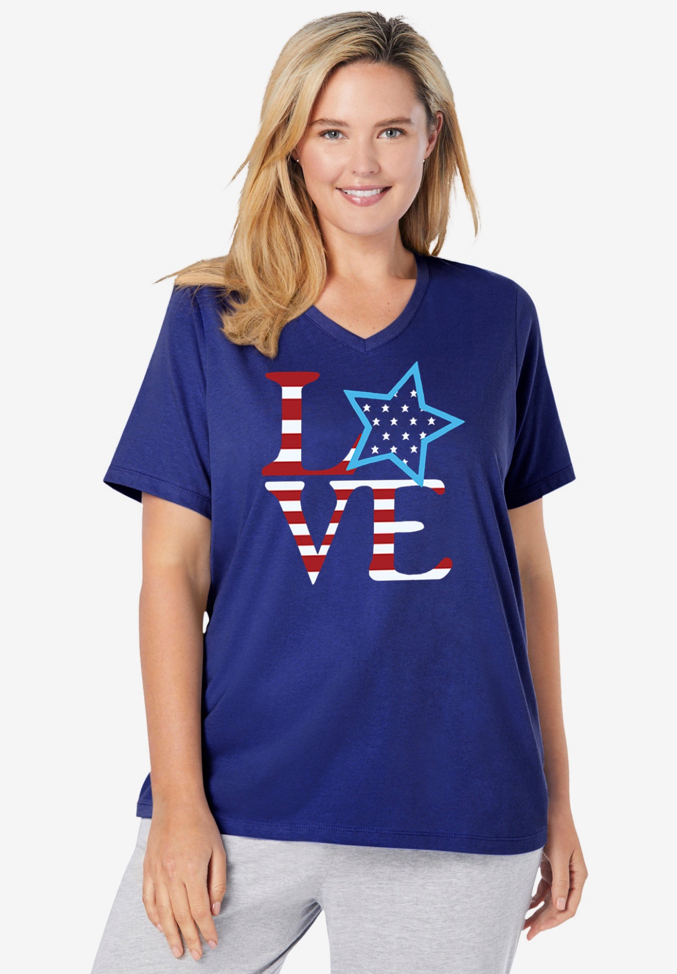 Cotton V-Neck PJ Top image number 0