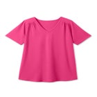 Short-Sleeve V-Neck Shirred Tee image number null