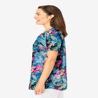 Short-Sleeve V-Neck Shirred Tee image number null