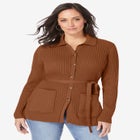 Button Down Rib Cardigan image number null