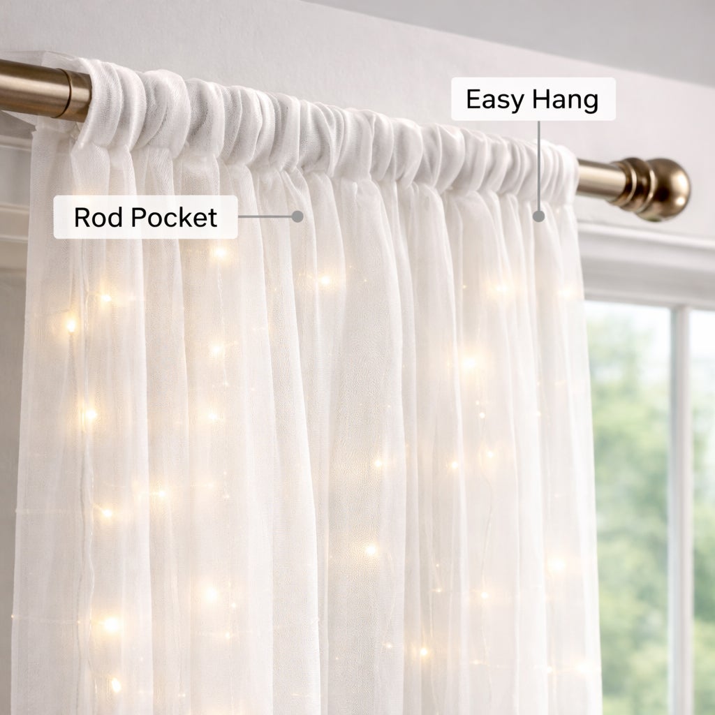 Pre-Lit Rod-Pocket Curtain Panel image number 4