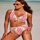 Cup Sized Tie Front Underwire Bikini Top image number null