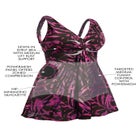 Twist-Front V-Neck Tummy Control A-Line Swim Dress image number null