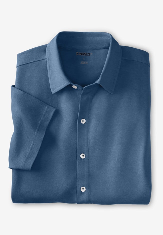 Lightweight Stretch Mesh Piqué Button Down Shirt image number 0