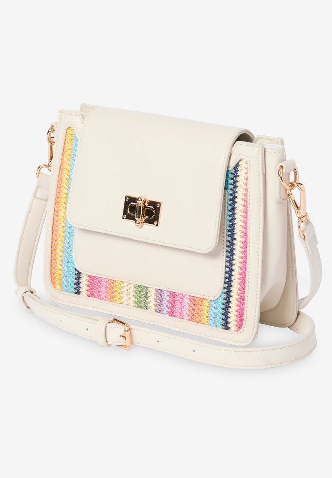 Faux Leather Ikat Handbag image number null