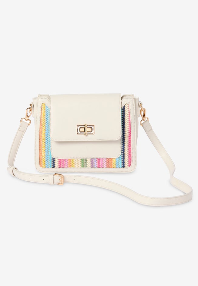 Faux Leather Ikat Handbag image number null