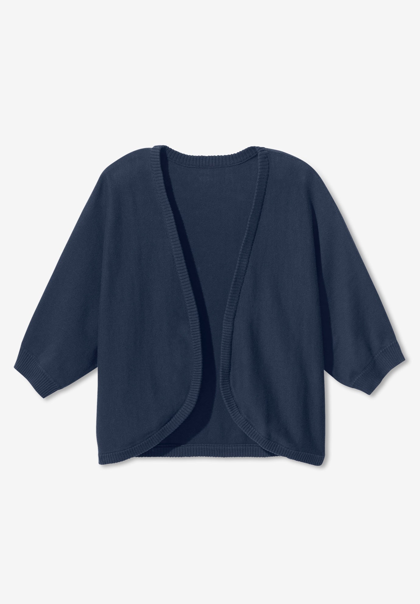 Rib Trim Cardigan Shrug Sweater image number 4