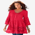 Lace Illusion Blouse image number null