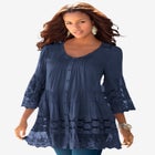 Lace Illusion Blouse image number null