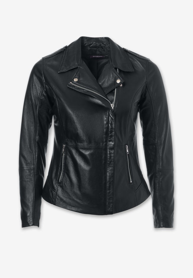 Plus Size Moto Leather Jacket image number 4