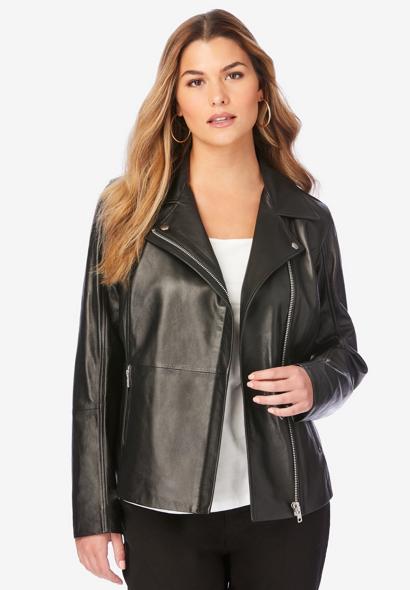 Plus Size Moto Leather Jacket image number 0
