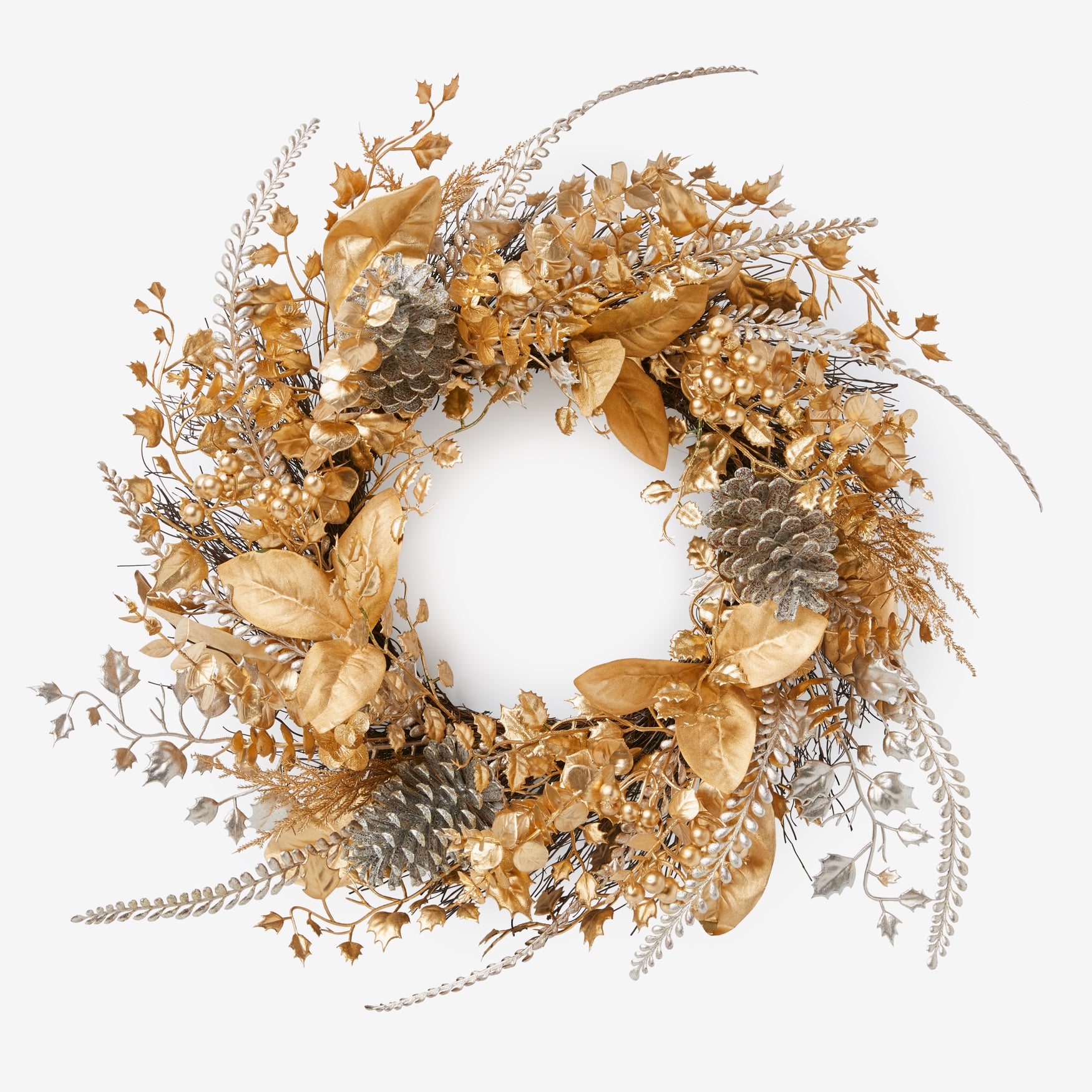 Pre-Lit Gold & Silver Wreath image number 0