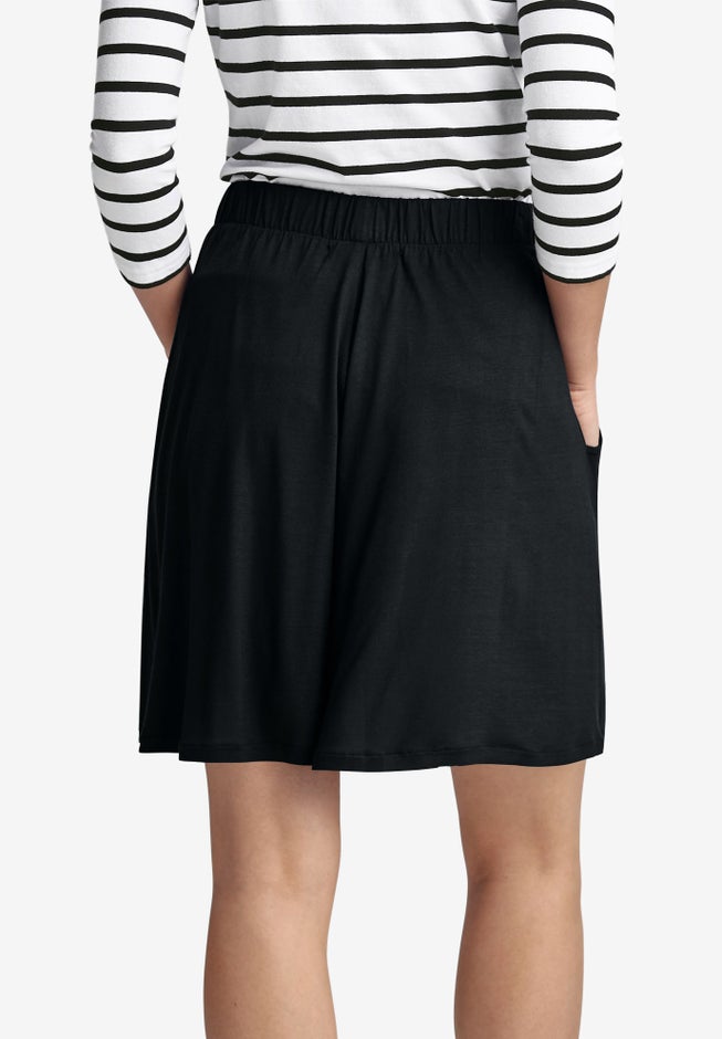 Elastic Waist Flowy Shorts image number 1