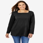Perfect Long-Sleeve Square-Neck Tee image number null