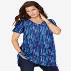 Plus Size Ultimate Cotton V-Neck Short Sleeve Tunic image number null