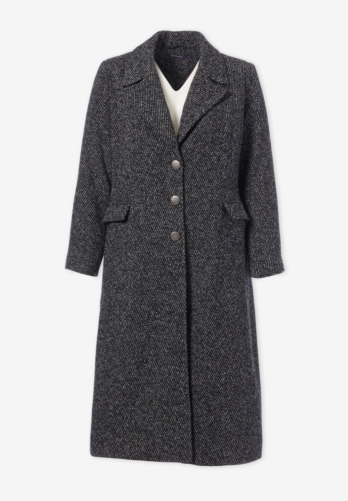 Plus Size Tailored Tweed Coat image number 4
