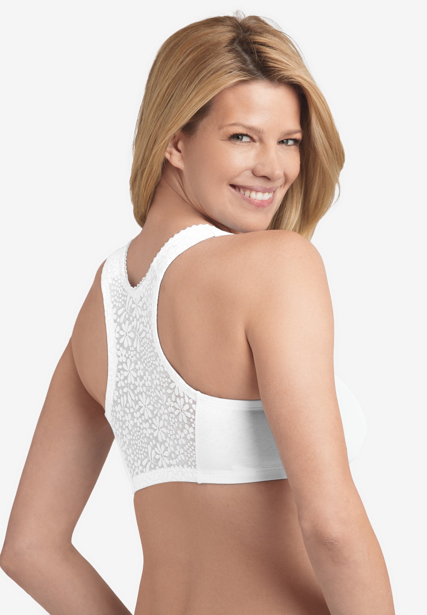 Glamorise&reg; Front-Close Lace Back Bra image number 1