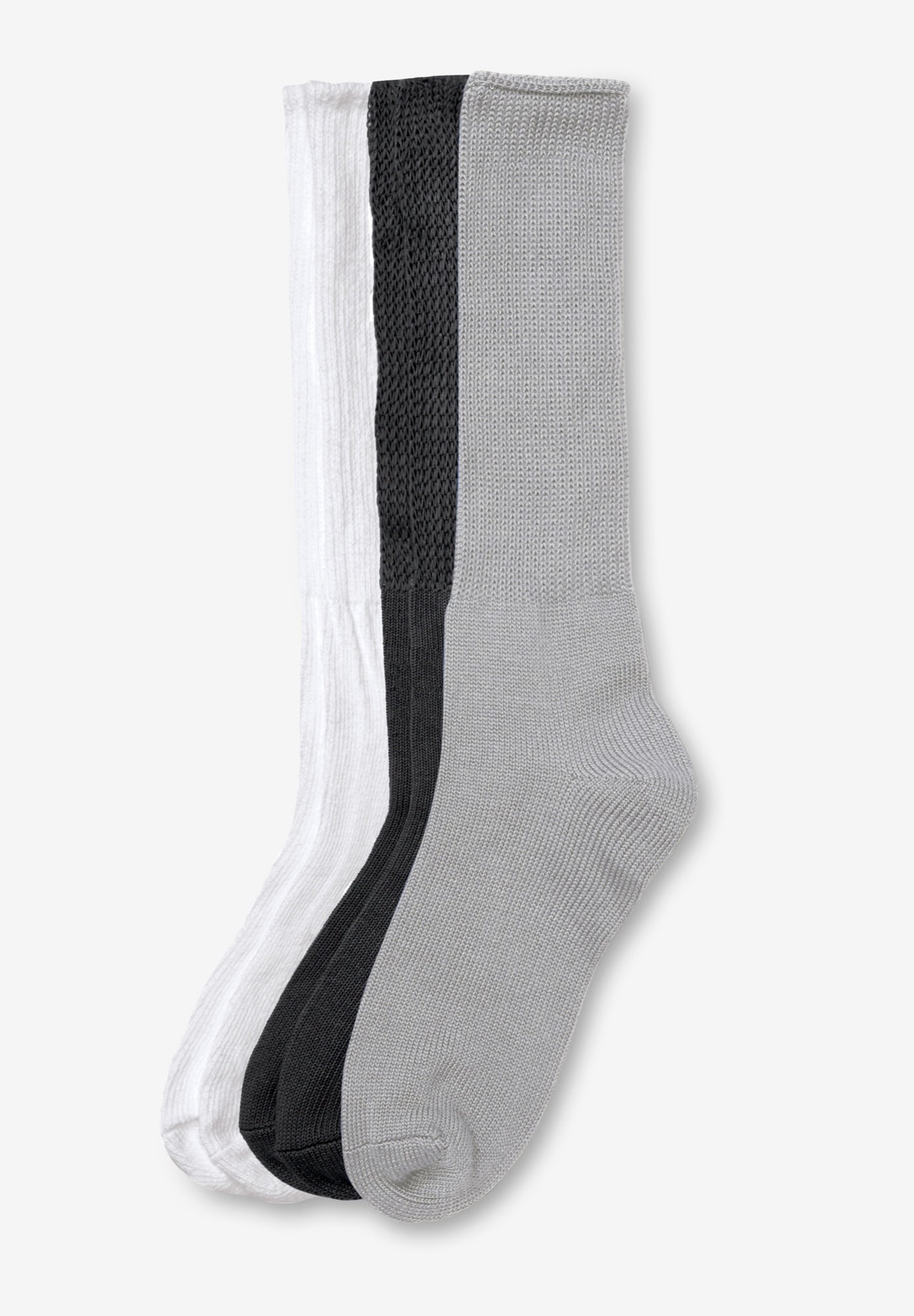 Diabetic Ultra Plush Crew Socks 3-Pack image number 1