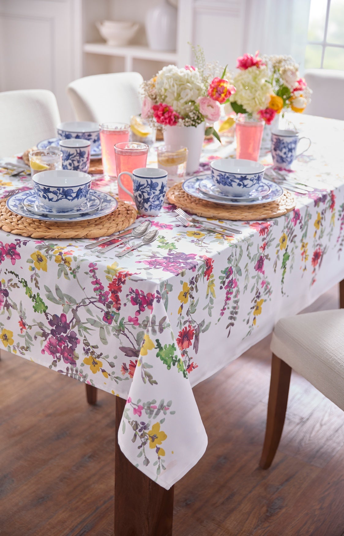 60" x 104"&nbsp;Floral Cascade Table Linen image number 2