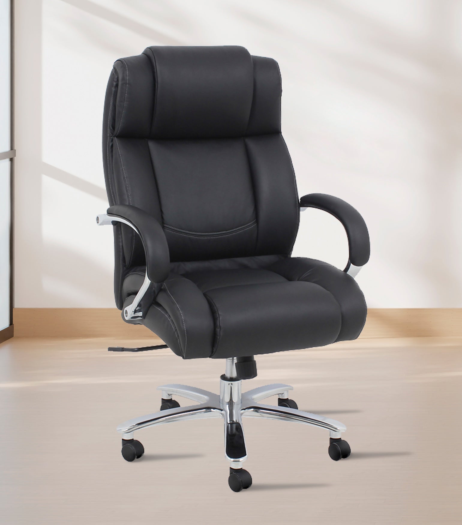 500 lbs. Weight Capacity Chrome Executive Office Chair image number 0