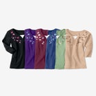 7-Day Layered-Look Embroidered Henley Tunic image number null