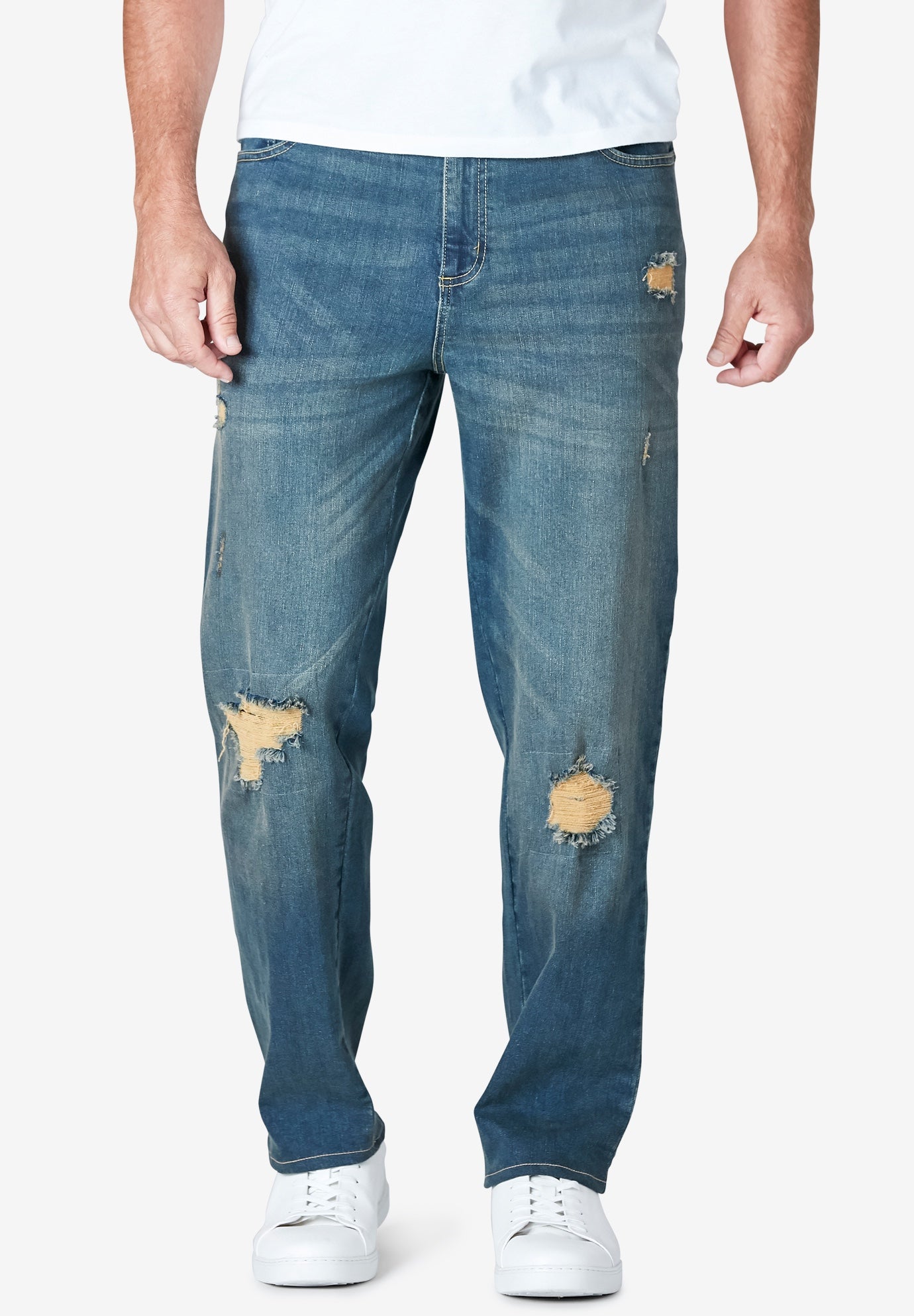 Straight-Fit Stretch 5-Pocket Jeans image number 0