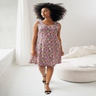 Stretch Jersey Knit Sleeveless Scoop Neck Fit and Flare Dress image number 1