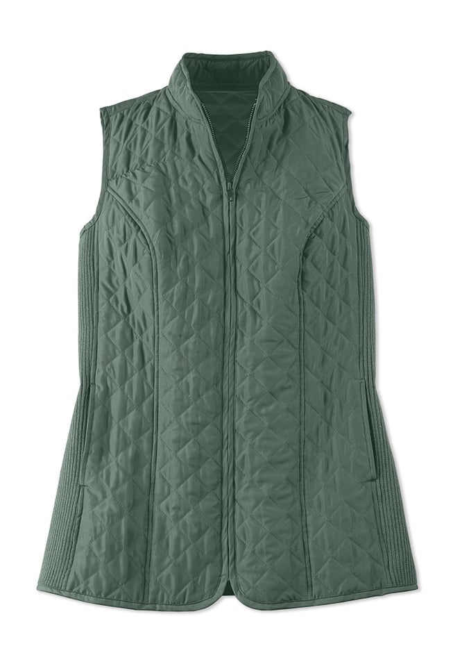 Zip-Front Quilted Vest image number 4