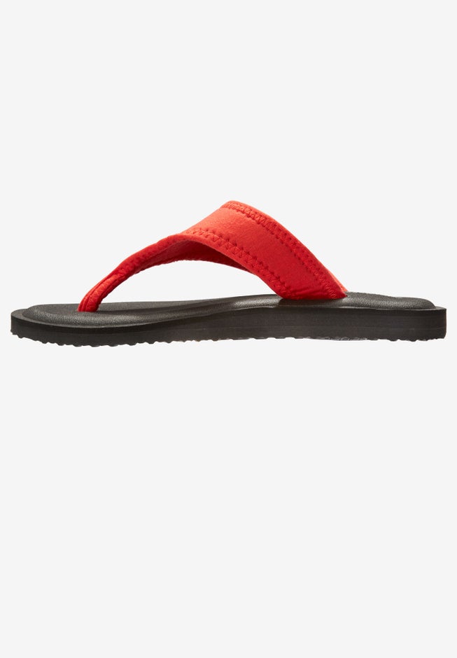 The Sylvia Stretch Fabric Soft Footbed Thong Slip On Sandal image number 3