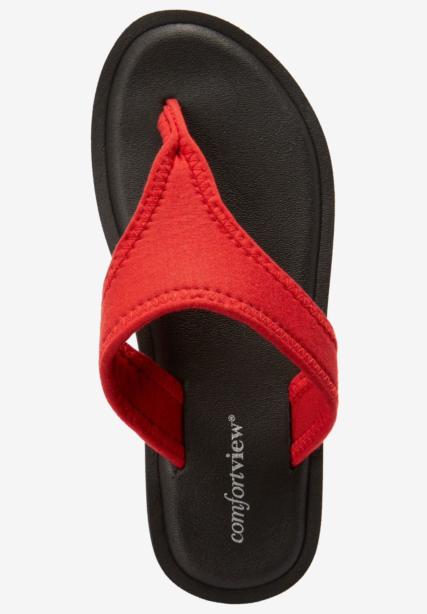 The Sylvia Stretch Fabric Soft Footbed Thong Slip On Sandal image number 4