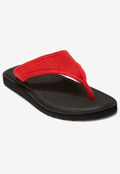 The Sylvia Stretch Fabric Soft Footbed Thong Slip On Sandal