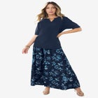 Ultrasmooth® Fabric V Neck Tee with Chain Detail image number null