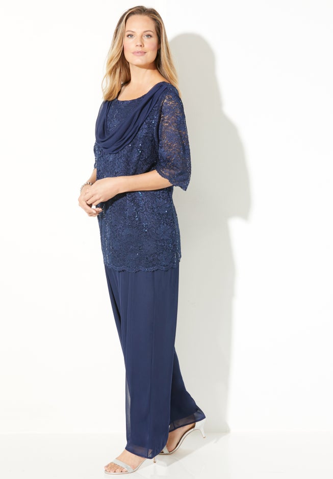 Sparkle & Lace 2-Piece Pant Suit image number 2