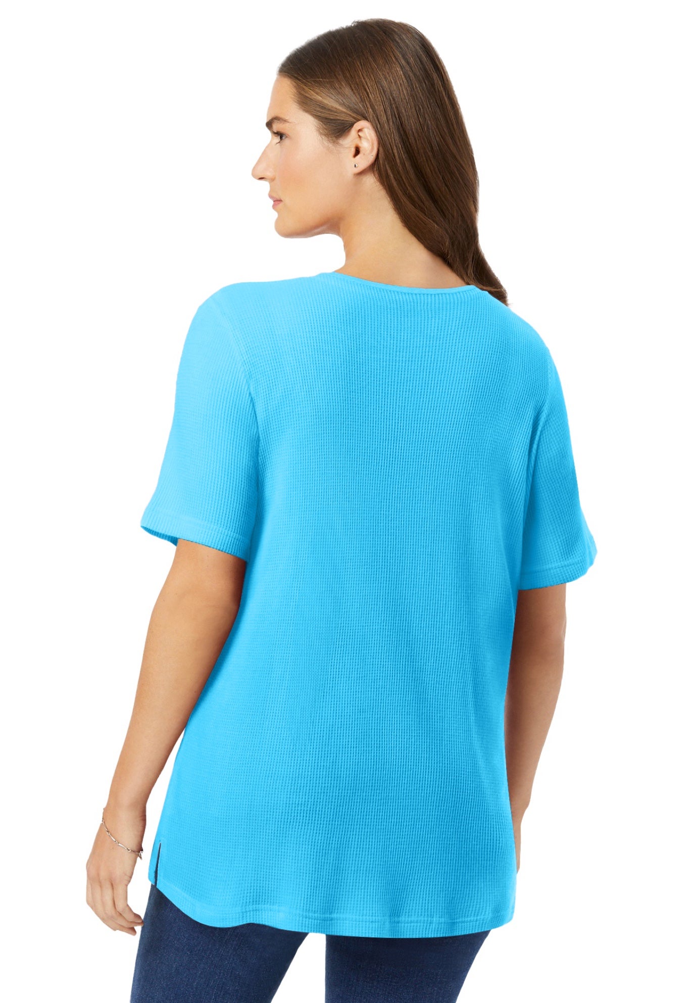 Waffle Thermal Satin Trim Tee image number 1