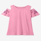 Short-Sleeve Cold-Shoulder Tee image number null