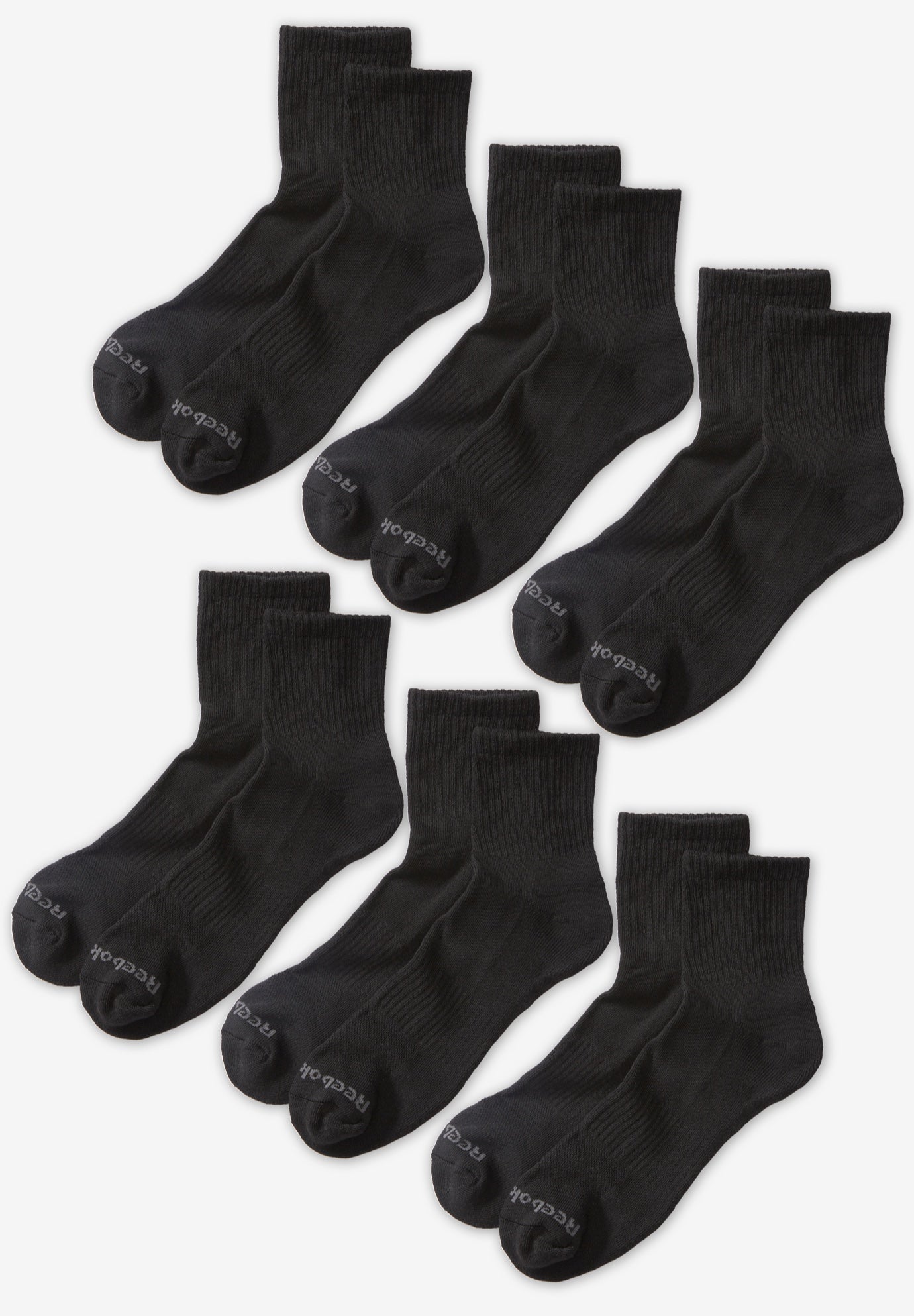 Reebok Quarter Top Socks, 6-pack image number 0