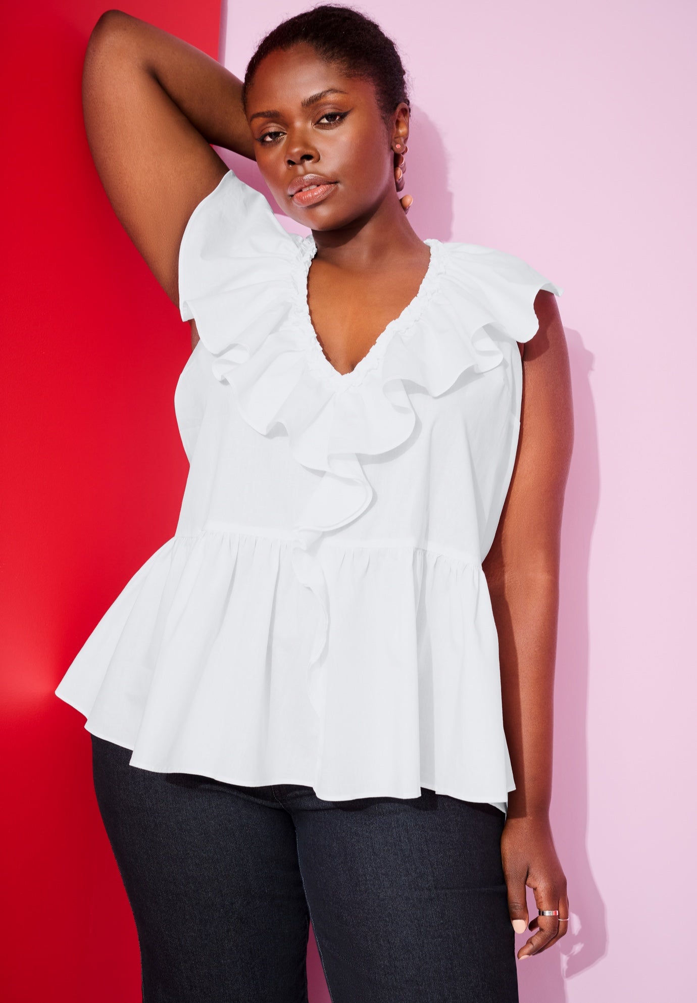 Ruffled Peplum Top image number 0